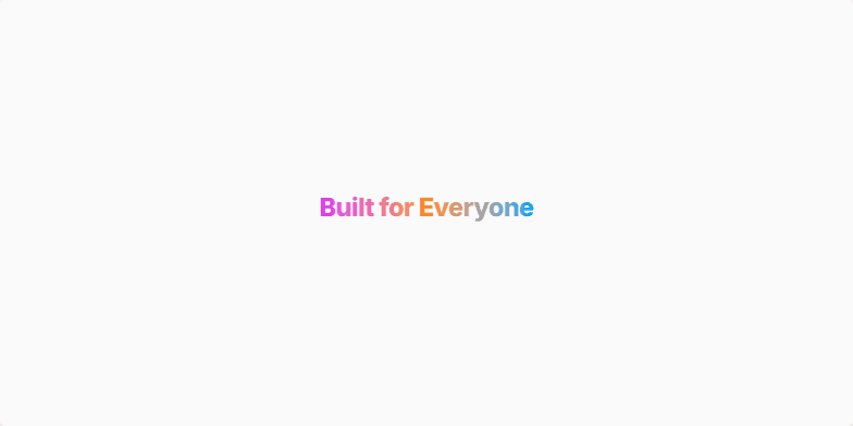 A slide with the title 'Built for Everyone'.  It showcases four user types: Founder, Teacher, Creator, and Student, each with a testimonial about the platform's benefits. The design is vibrant and emphasizes inclusivity. Fragment #1