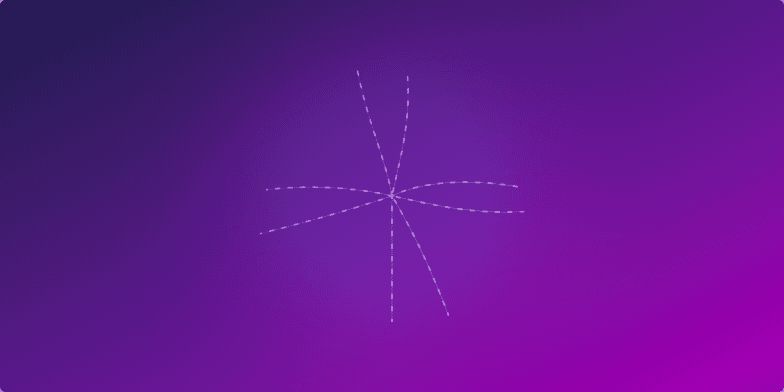 A futuristic title slide with a deep indigo and magenta gradient background. In the center, a holographic heart made of glowing data points rotates slowly. Luminous lines of code pulse outwards from the heart. The title 'Beyond Swiping' appears in the lower-left with a subtle glitch effect, creating a high-tech, intimate mood. Fragment #1