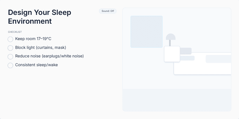 Slide displaying sleep myths and facts with a toggle switch for perspective flipping. Fragment #1