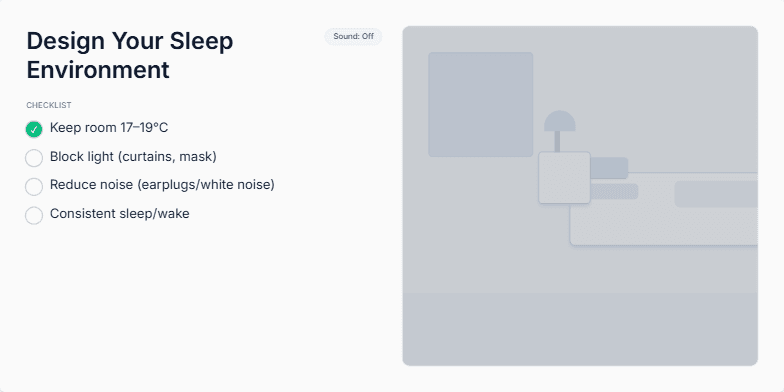 Slide displaying sleep myths and facts with a toggle switch for perspective flipping. Fragment #2