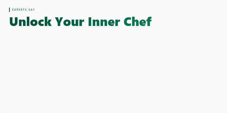 A stylized illustration of a steaming bowl of food with vibrant green and red ingredients. The text 'Unlock Your Inner Chef (Before It's Too Late!)' overlays the image, inviting viewers to explore their culinary potential. Fragment #1