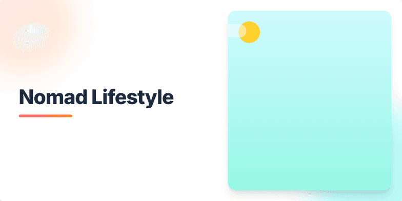 A slide promoting the nomad lifestyle with a title 'Nomad Lifestyle: Design Your Dream Remote Year Now!', warm colors, and imagery suggesting travel and freedom. Fragment #1