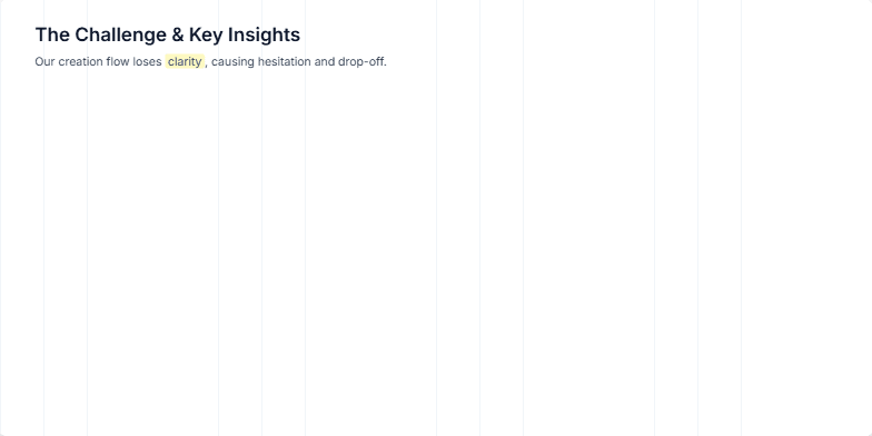Slide displaying a project overview for a resume builder redesign, outlining goals, scope, deliverables, and key project details such as role, timeline, collaborators, and target platforms. Fragment #1