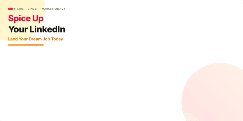 Slide with a spice market theme promoting LinkedIn profile improvement. It features bold typography, warm colors (saffron, turmeric, paprika), and icons of spices. Three cards highlight key takeaways: profile polish, showcasing proof of work, and active presence. Fragment #1