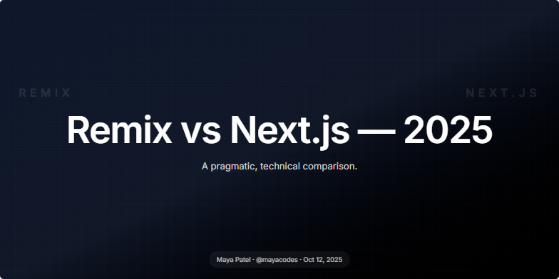 Screenshot of presentation "Next.js vs Remix"